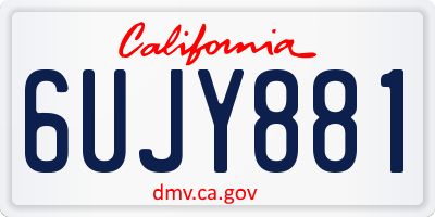 CA license plate 6UJY881