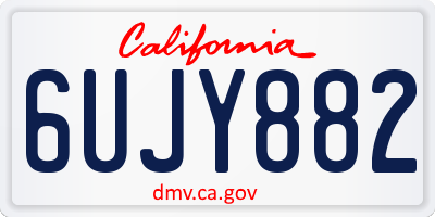 CA license plate 6UJY882