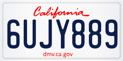 CA license plate 6UJY889