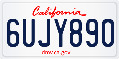 CA license plate 6UJY890