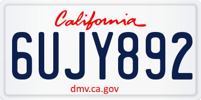 CA license plate 6UJY892
