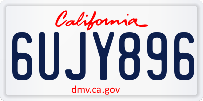 CA license plate 6UJY896