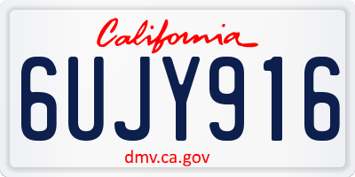 CA license plate 6UJY916