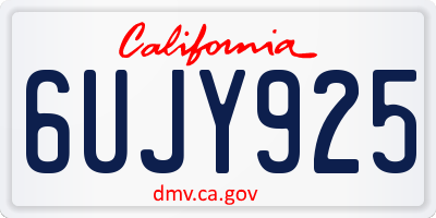 CA license plate 6UJY925