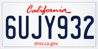 CA license plate 6UJY932