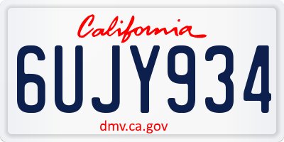 CA license plate 6UJY934