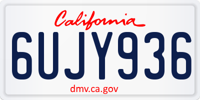 CA license plate 6UJY936
