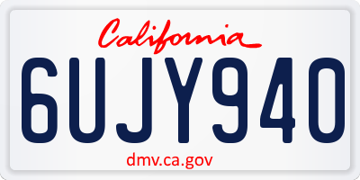 CA license plate 6UJY940