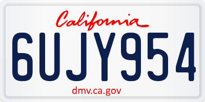 CA license plate 6UJY954