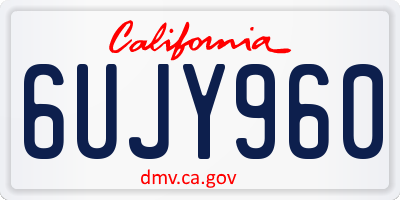 CA license plate 6UJY960