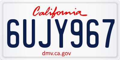 CA license plate 6UJY967