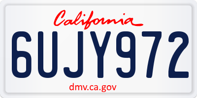 CA license plate 6UJY972