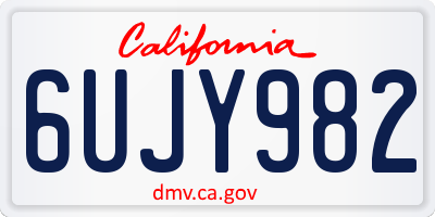 CA license plate 6UJY982