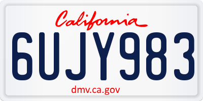 CA license plate 6UJY983