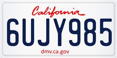 CA license plate 6UJY985