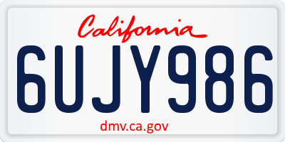 CA license plate 6UJY986
