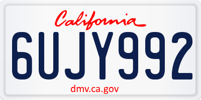 CA license plate 6UJY992