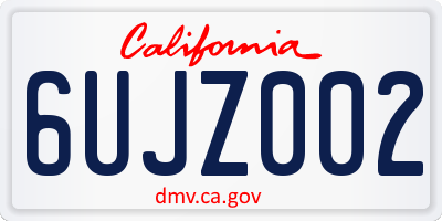CA license plate 6UJZ002