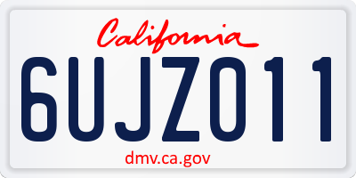 CA license plate 6UJZ011