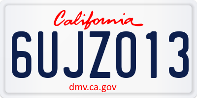 CA license plate 6UJZ013