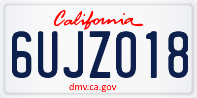 CA license plate 6UJZ018