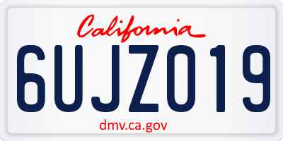 CA license plate 6UJZ019