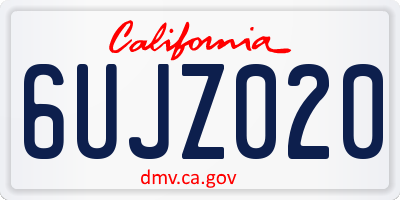 CA license plate 6UJZ020