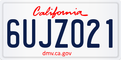 CA license plate 6UJZ021
