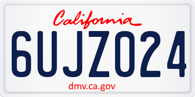 CA license plate 6UJZ024