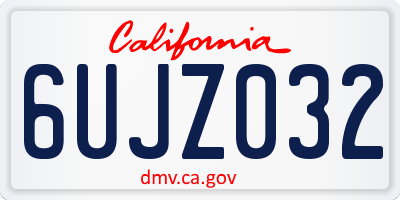 CA license plate 6UJZ032