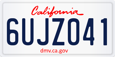 CA license plate 6UJZ041