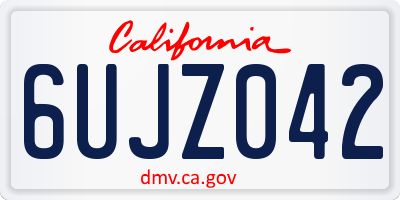 CA license plate 6UJZ042