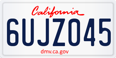 CA license plate 6UJZ045