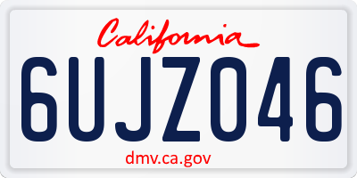 CA license plate 6UJZ046