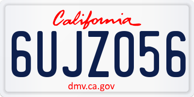 CA license plate 6UJZ056