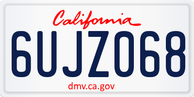 CA license plate 6UJZ068