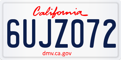 CA license plate 6UJZ072