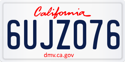 CA license plate 6UJZ076
