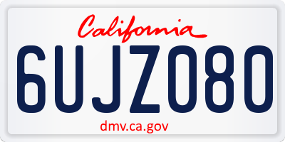 CA license plate 6UJZ080