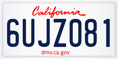 CA license plate 6UJZ081