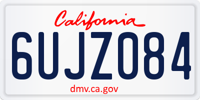 CA license plate 6UJZ084