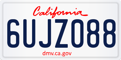 CA license plate 6UJZ088