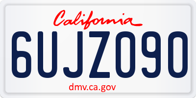 CA license plate 6UJZ090