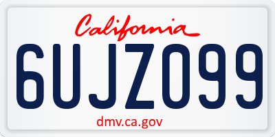 CA license plate 6UJZ099