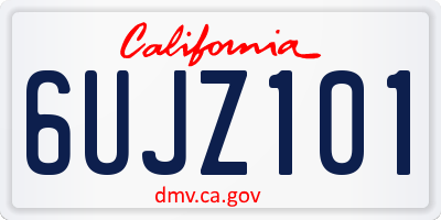 CA license plate 6UJZ101