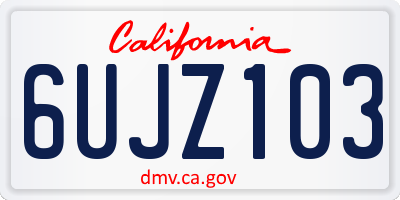 CA license plate 6UJZ103