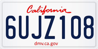 CA license plate 6UJZ108