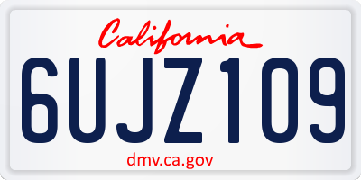 CA license plate 6UJZ109