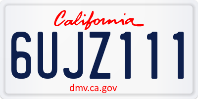CA license plate 6UJZ111
