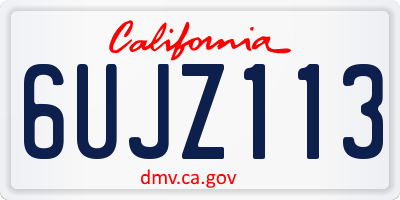CA license plate 6UJZ113